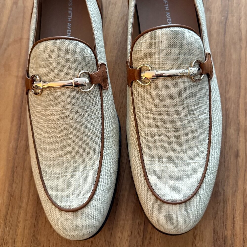 Linen & Leather Men's buckle bit Loafer - Saks Fifth Avenue